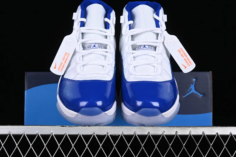 All categories Air Jordan Jordan series basketball shoes Air Jordan 11 P version Air Jordan 11 Retro "Concord Sketch" AJ11 Joe 11 white and blue real standard real carbon high-top basketball shoes CT8012-114